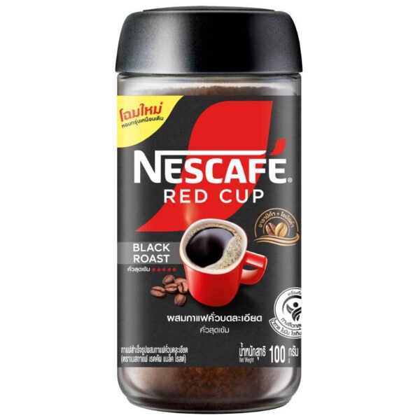 Nescafe Red Cup Instant Coffee Black Roast Jar 100g.