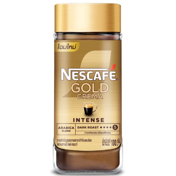 Nescafe Gold Crema Instant Coffee Mixed with Finely Ground Roasted Jar 100g.