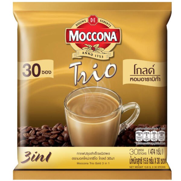 Moccona Trio Instant Coffee Mixed Gold 15.8g. Pack 30sachets