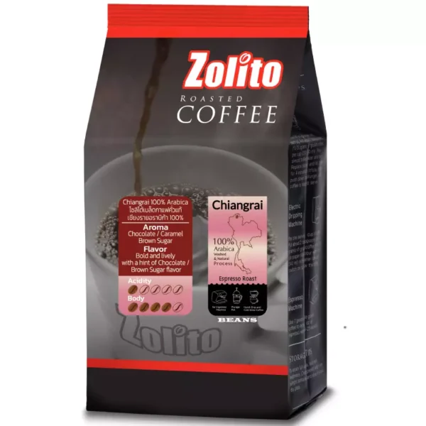 Zolito Chiangrai Coffee Beans 100Percent Arabica Espresso Roast 200g.